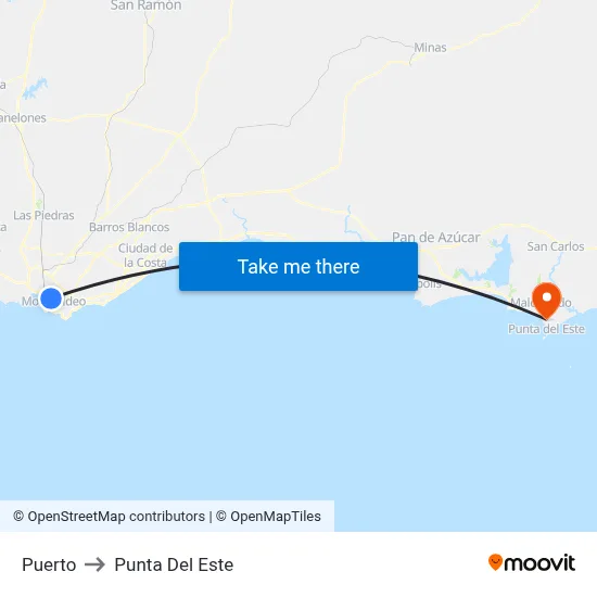 Puerto to Punta Del Este map