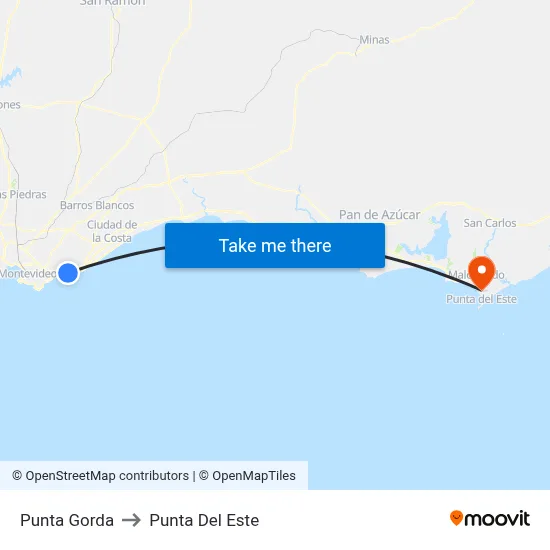 Punta Gorda to Punta Del Este map