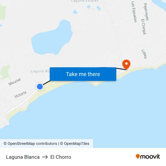 Laguna Blanca to El Chorro map