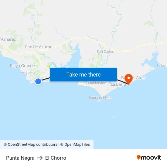 Punta Negra to El Chorro map