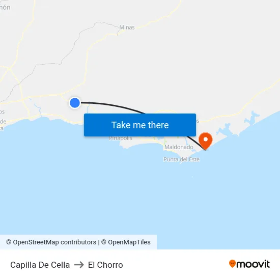 Capilla De Cella to El Chorro map