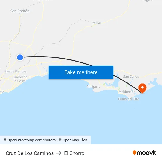 Cruz De Los Caminos to El Chorro map