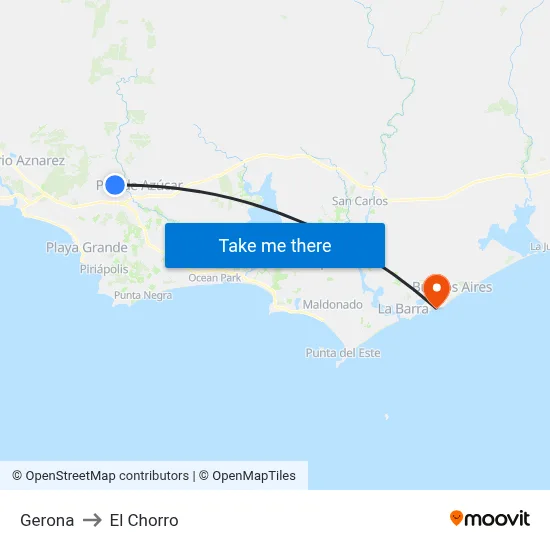 Gerona to El Chorro map
