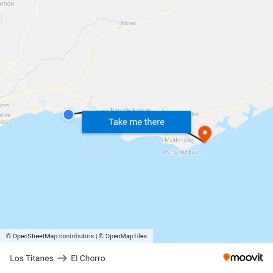 Los Titanes to El Chorro map