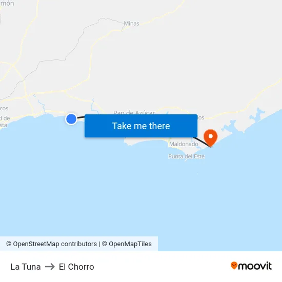 La Tuna to El Chorro map