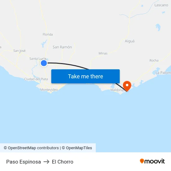Paso Espinosa to El Chorro map