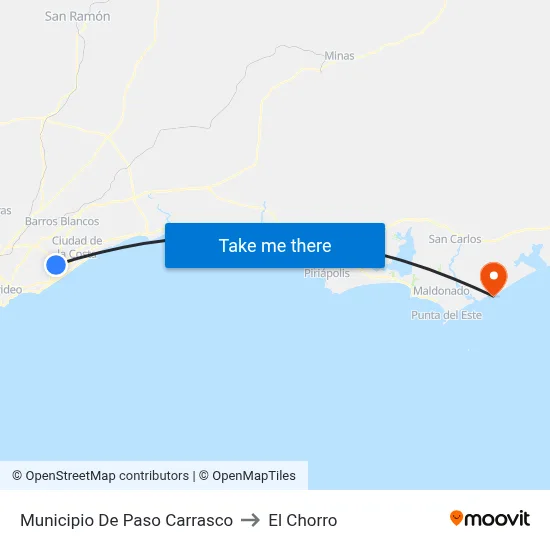 Municipio De Paso Carrasco to El Chorro map