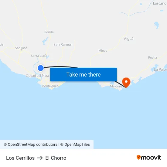 Los Cerrillos to El Chorro map