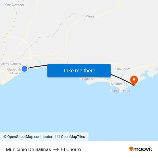 Municipio De Salinas to El Chorro map