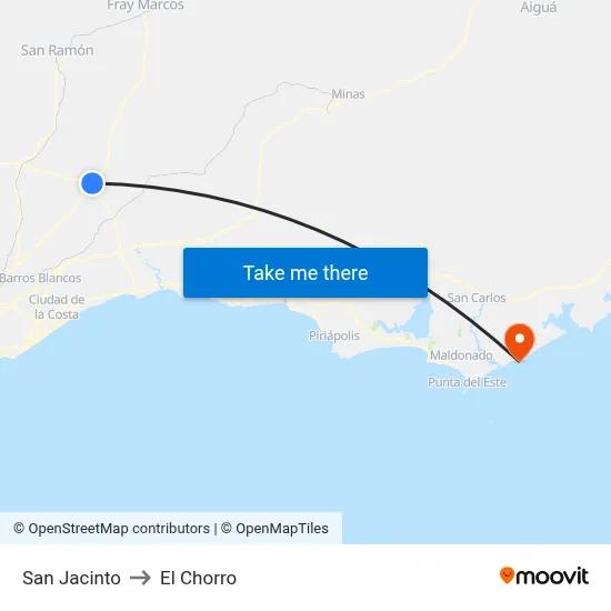 San Jacinto to El Chorro map