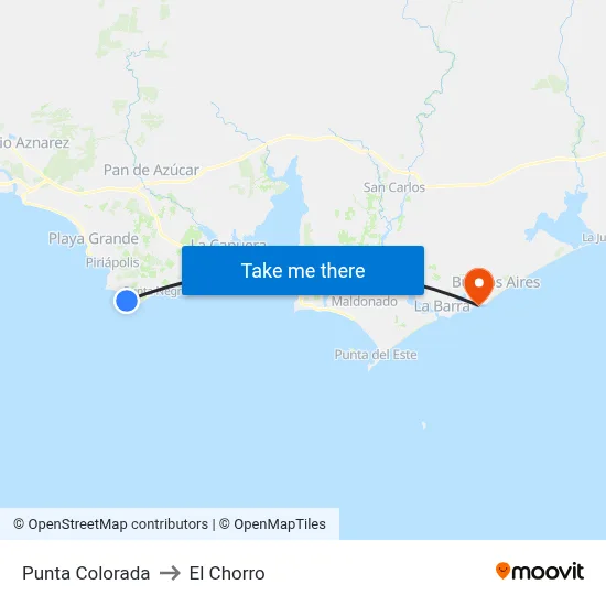 Punta Colorada to El Chorro map