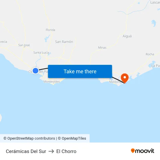 Cerámicas Del Sur to El Chorro map