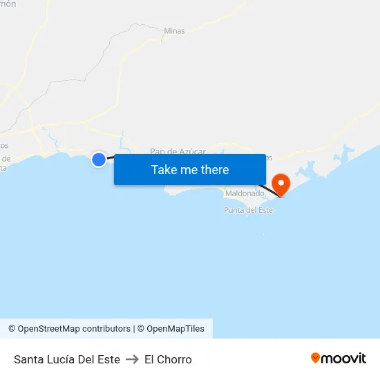 Santa Lucía Del Este to El Chorro map