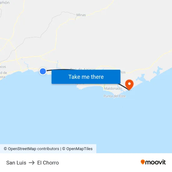San Luis to El Chorro map