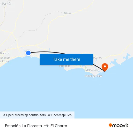 Estación La Floresta to El Chorro map