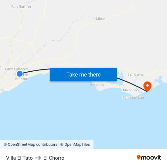 Villa El Tato to El Chorro map