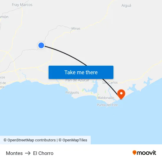 Montes to El Chorro map
