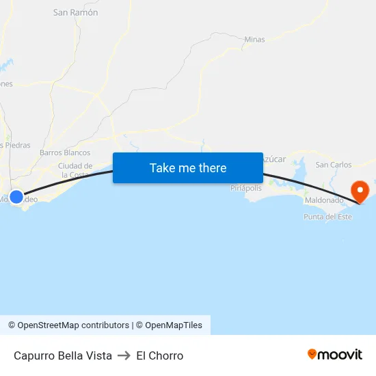 Capurro Bella Vista to El Chorro map