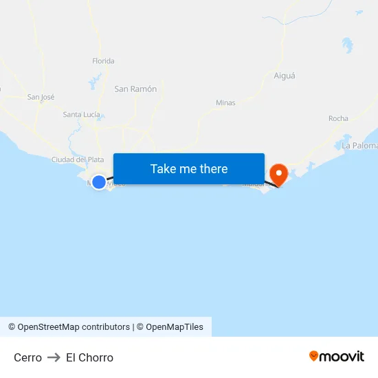 Cerro to El Chorro map