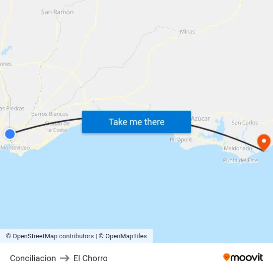 Conciliacion to El Chorro map