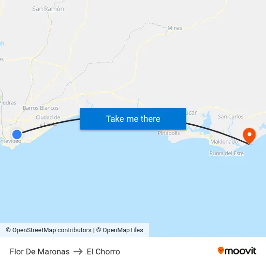 Flor De Maronas to El Chorro map