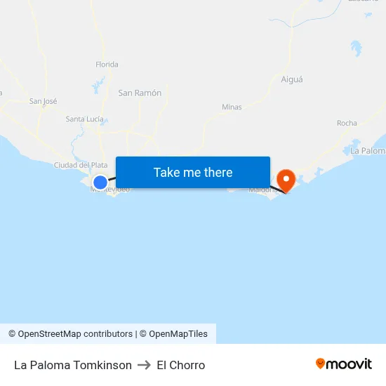 La Paloma Tomkinson to El Chorro map