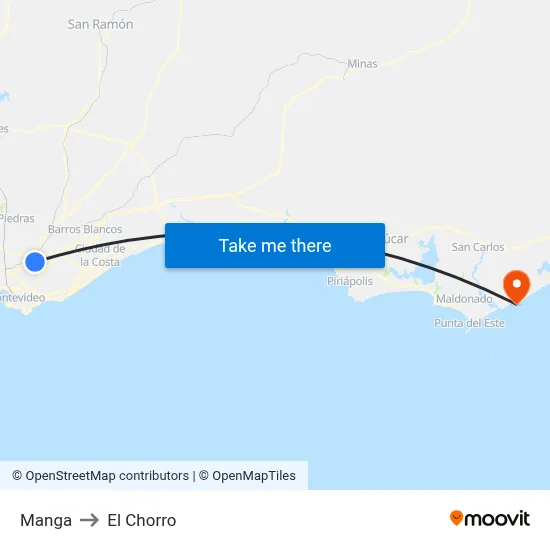 Manga to El Chorro map