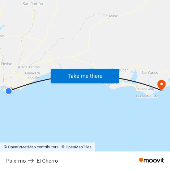 Palermo to El Chorro map