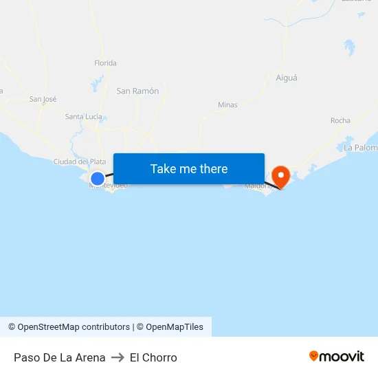 Paso De La Arena to El Chorro map