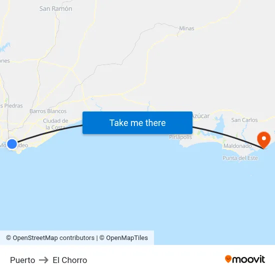 Puerto to El Chorro map