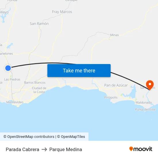 Parada Cabrera to Parque Medina map