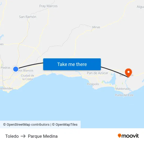 Toledo to Parque Medina map