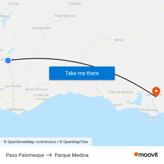 Paso Palomeque to Parque Medina map
