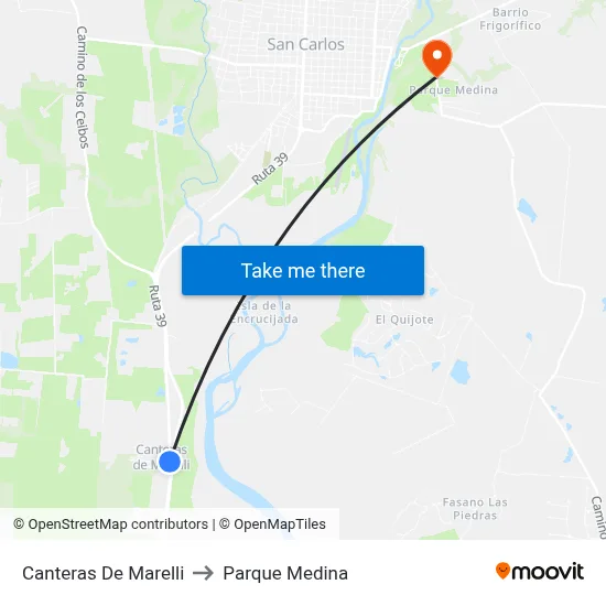 Canteras De Marelli to Parque Medina map