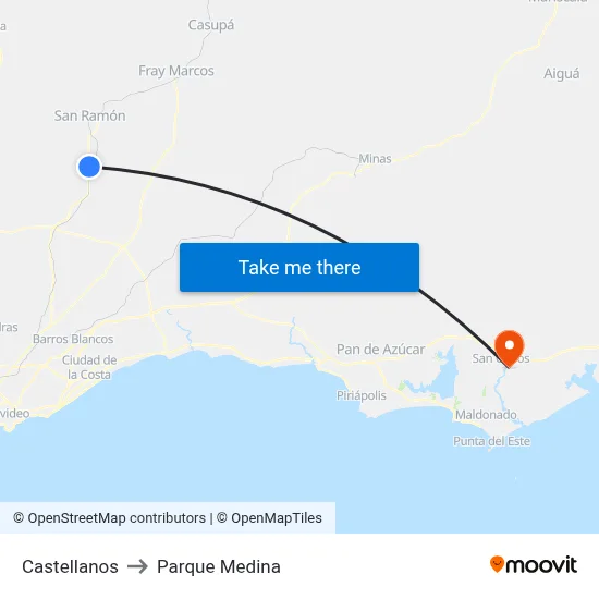 Castellanos to Parque Medina map
