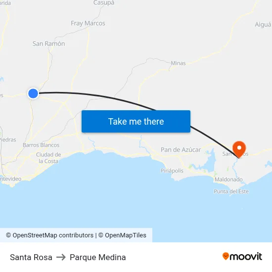 Santa Rosa to Parque Medina map