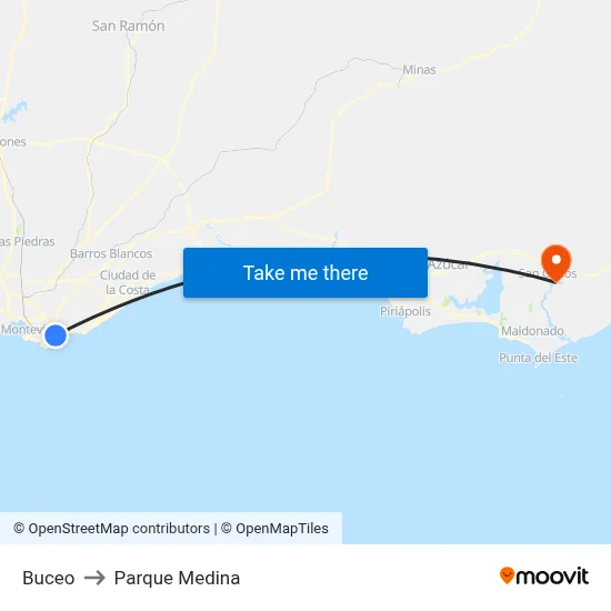 Buceo to Parque Medina map