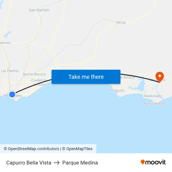 Capurro Bella Vista to Parque Medina map