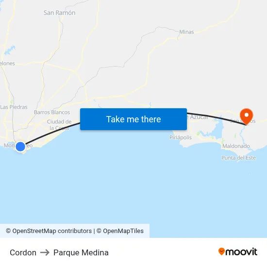 Cordon to Parque Medina map