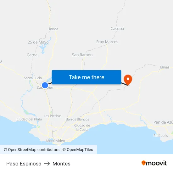 Paso Espinosa to Montes map