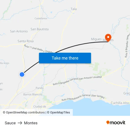 Sauce to Montes map