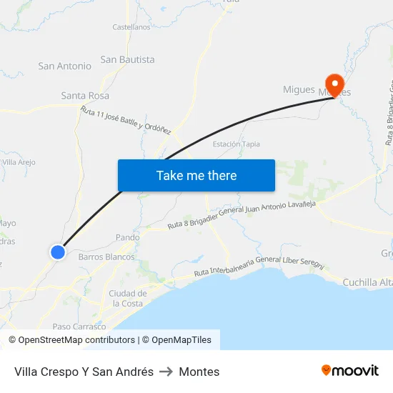 Villa Crespo Y San Andrés to Montes map