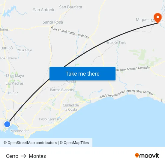 Cerro to Montes map