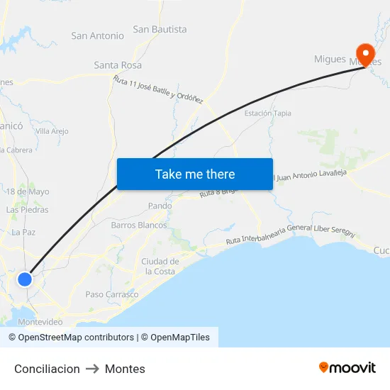 Conciliacion to Montes map