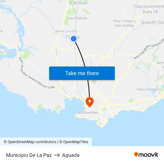 Municipio De La Paz to Aguada map