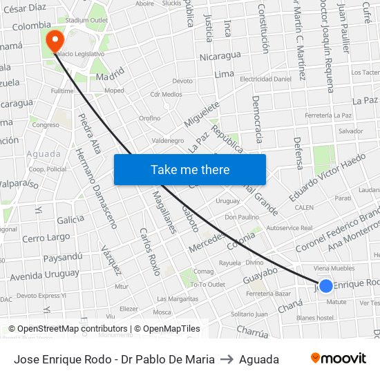 Jose Enrique Rodo - Dr Pablo De Maria to Aguada map