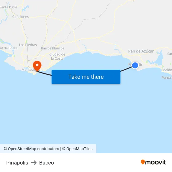Piriápolis to Buceo map