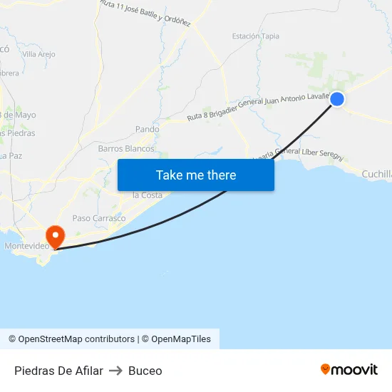 Piedras De Afilar to Buceo map