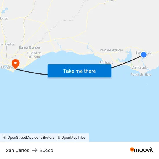 San Carlos to Buceo map