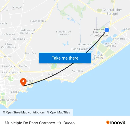 Municipio De Paso Carrasco to Buceo map
